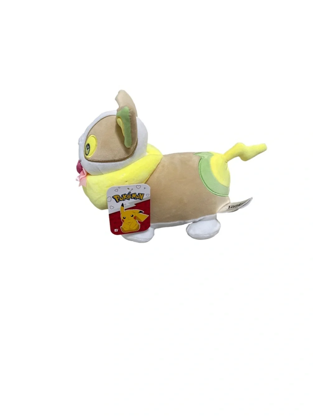 Plush Small Pokemon Toy in Yellow, Pink & Tan with Heart Bow